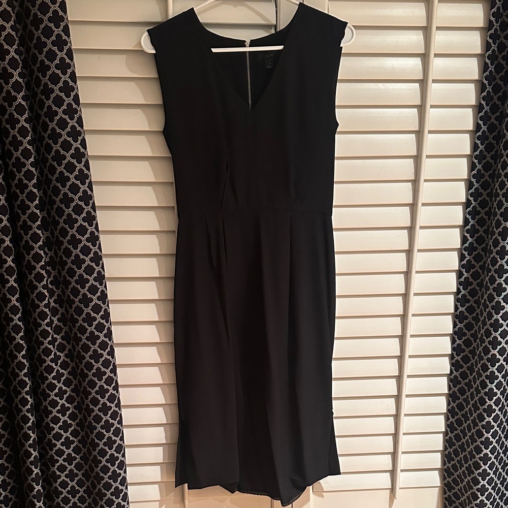 J. Crew Classic Black Midi Dress